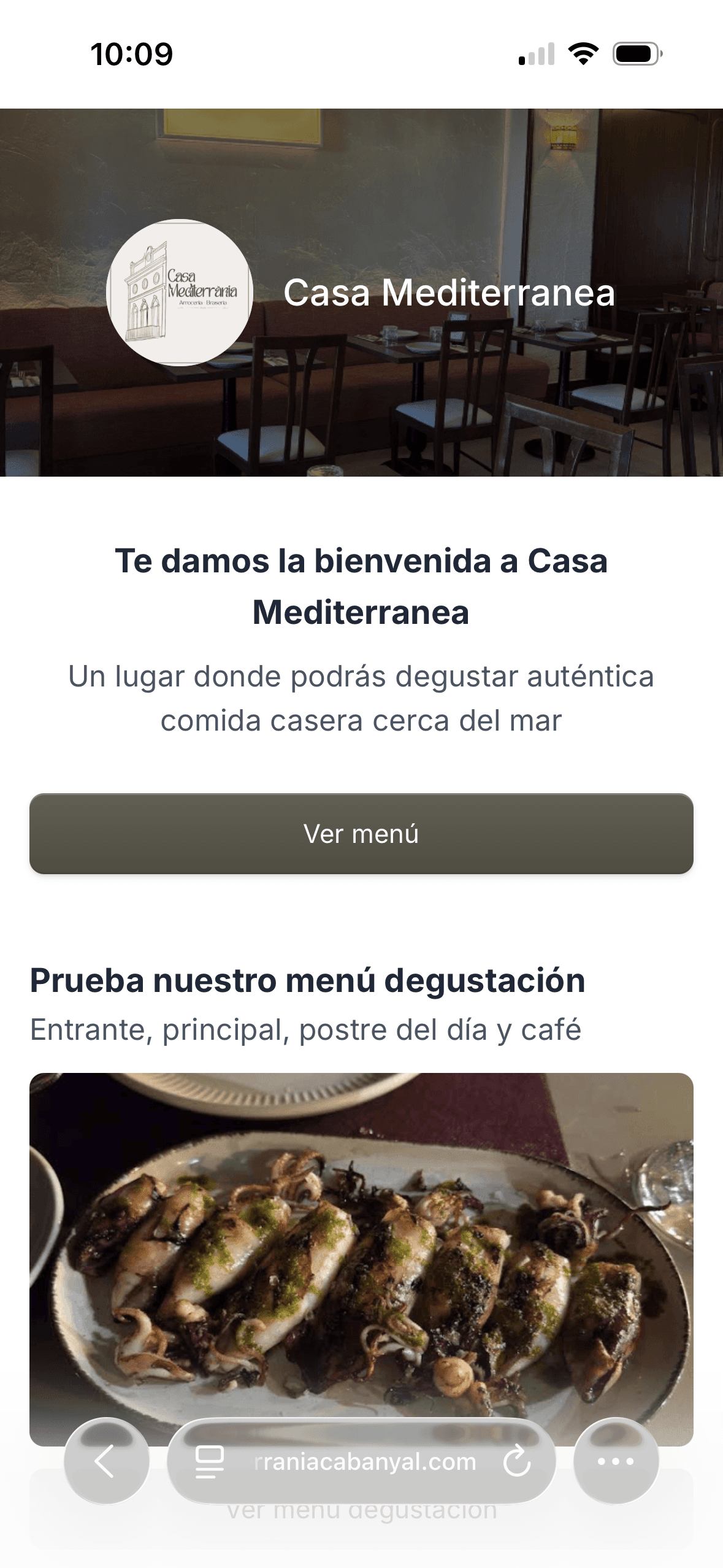 Ejemplo de web de restaurante