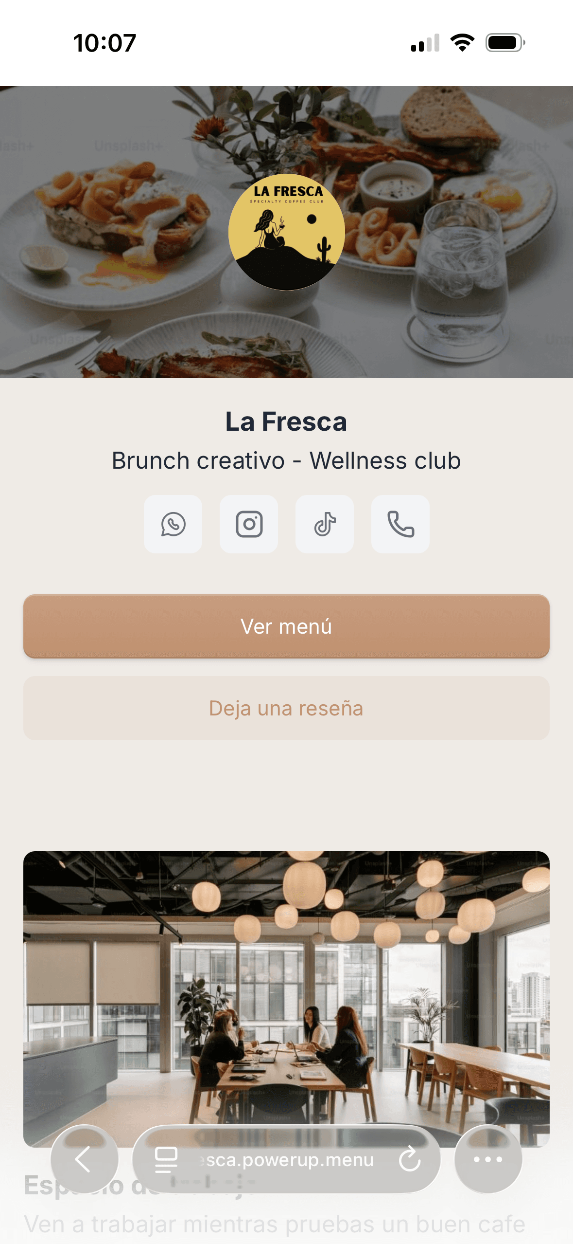 Ejemplo de web de restaurante