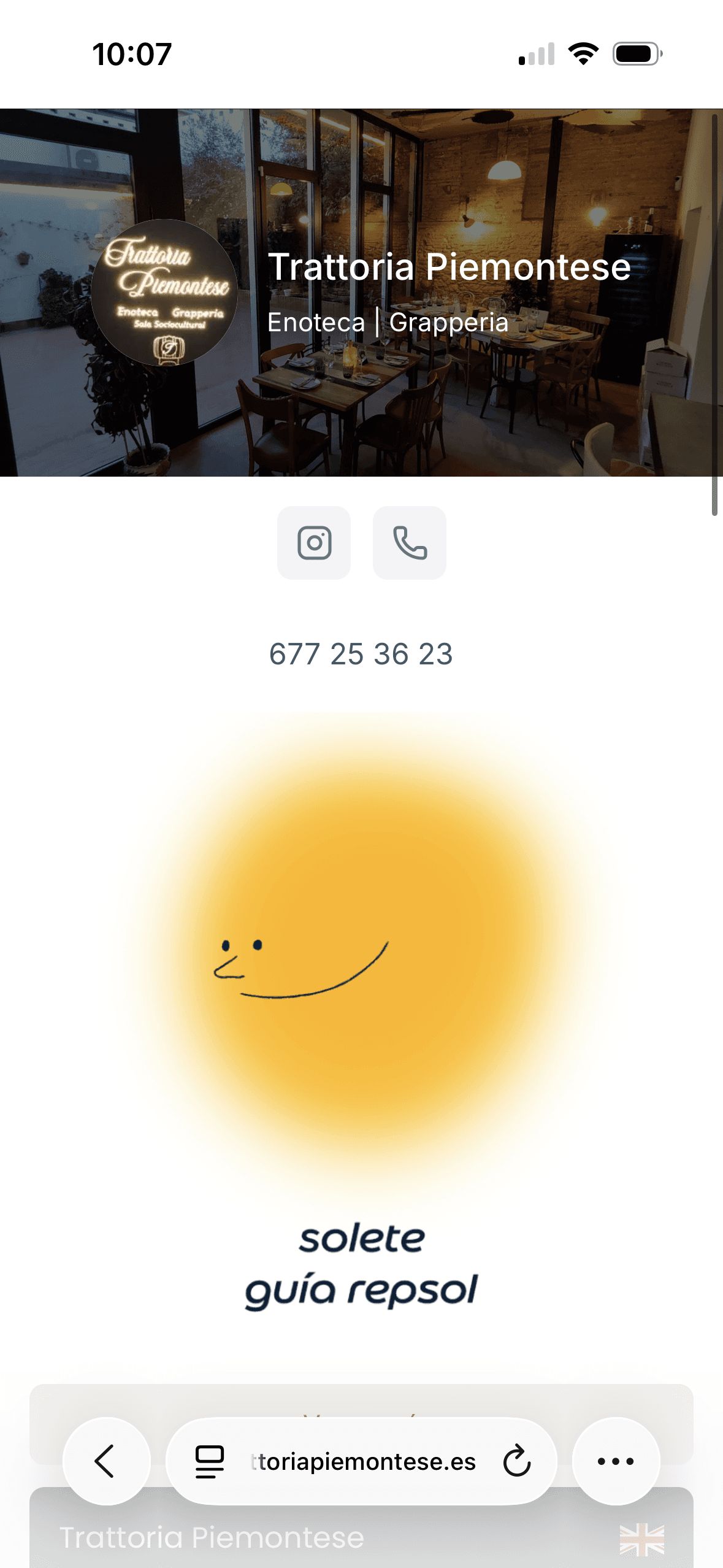 Ejemplo de web de restaurante